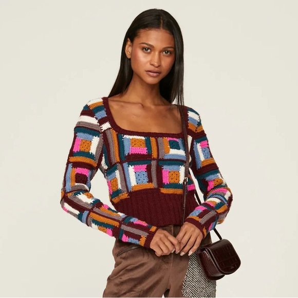 Sea New York Sweaters - Sea New York Camryn Crochet Wool Pullover Sweater M Medium